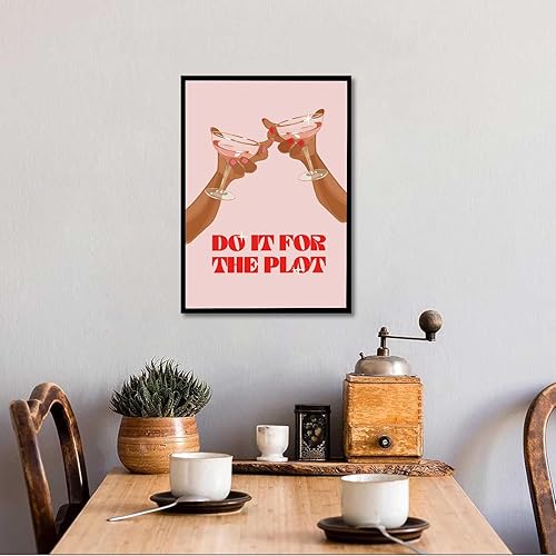 Miniatura 6 de Do It For The Plot Impresiones rosas Bar Cart Apartamento Decoración de Pared Estética Moderno Retro Lienzo Arte de Pared Arte de Pared Y2K Bar Cart