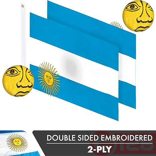 Vista 16 de G128 Bandera venezolana de Venezuela 3 x 5 pies Serie ToughWeave doble cara bordado de poliéster 210D Bandera de país, diseño bordado