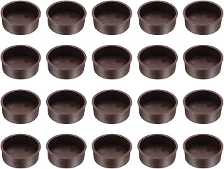 sourcing map 20 tapones de plástico para bisagras ocultas de 37 mm y tapones de agujero de bisagra de tornillo para muebles de cocina, color marrón