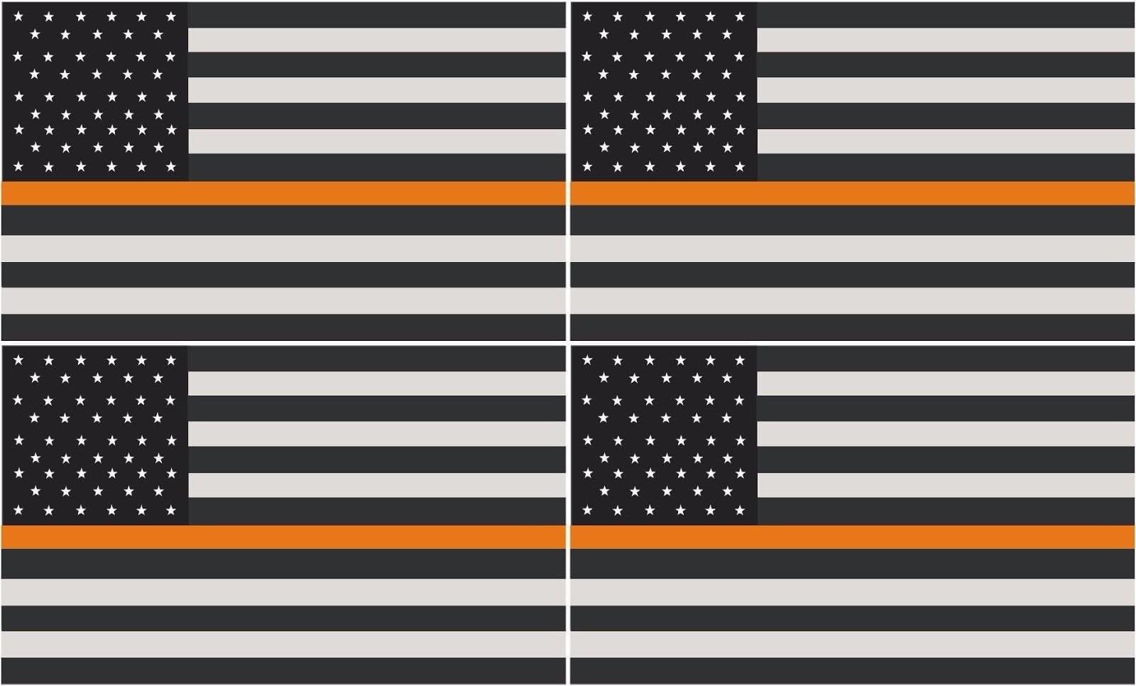 4-3" Thin Orange Line American Subdued Flag Decal Search Rescue SAR Sticker R