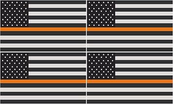 4-3" Thin Orange Line American Subdued Flag Decal Search Rescue SAR Sticker R
