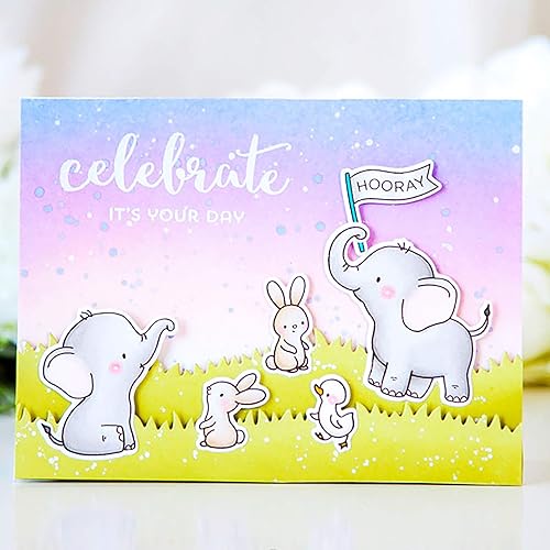 Miniatura 7 de Troqueles con sello de elefante de amigos con sello de elefante, troqueles de corte en relieve, plantilla 3D, troqueles de corte de metal para