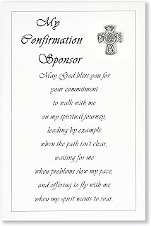 Confirmation Gifts | 4-Way Holy Spirit Confirmation Cross Pin with Card - Scratch Off Will You be My Confirmation Sponsor Card | Total 2 Items | Thank You Gift Confirmation Gifts for Teenage Girls/Boys