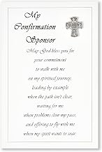 Confirmation Gifts | 4-Way Holy Spirit Confirmation Cross Pin with Card - Scratch Off Will You be My Confirmation Sponsor Card | Total 2 Items | Thank You Gift Confirmation Gifts for Teenage Girls/Boys