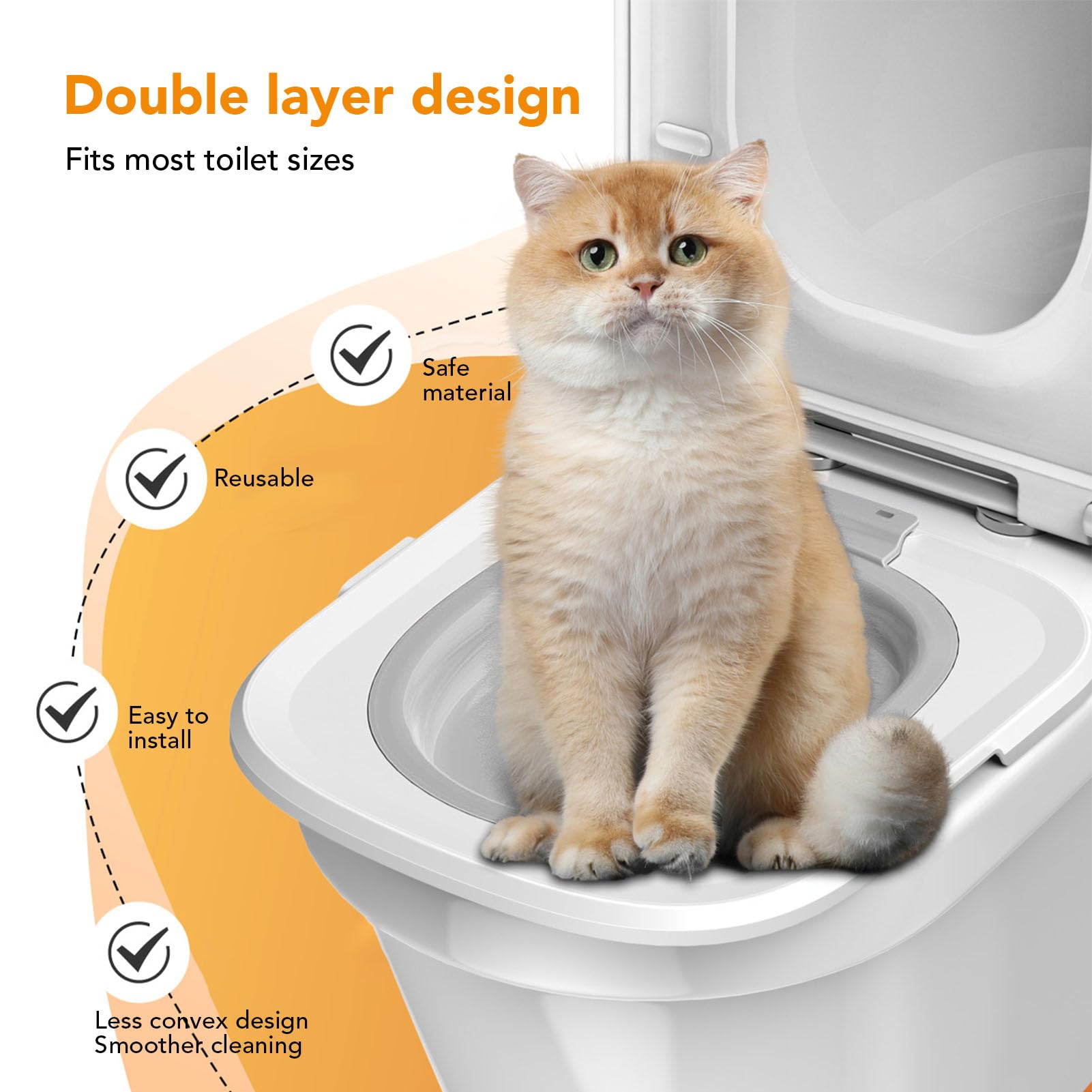 Kit di addestramento del Gatto Gatto ABS Grigio ABS Rimovibile per GAT igienico per Il Bagno in casa