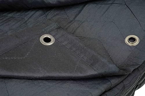 Vista 6 de Mytee Products Manta pequeña negra amortiguadora de sonido con ojales, 48 x 48 pulgadas, manta móvil con absorción de sonido, tejido de 1 paquete