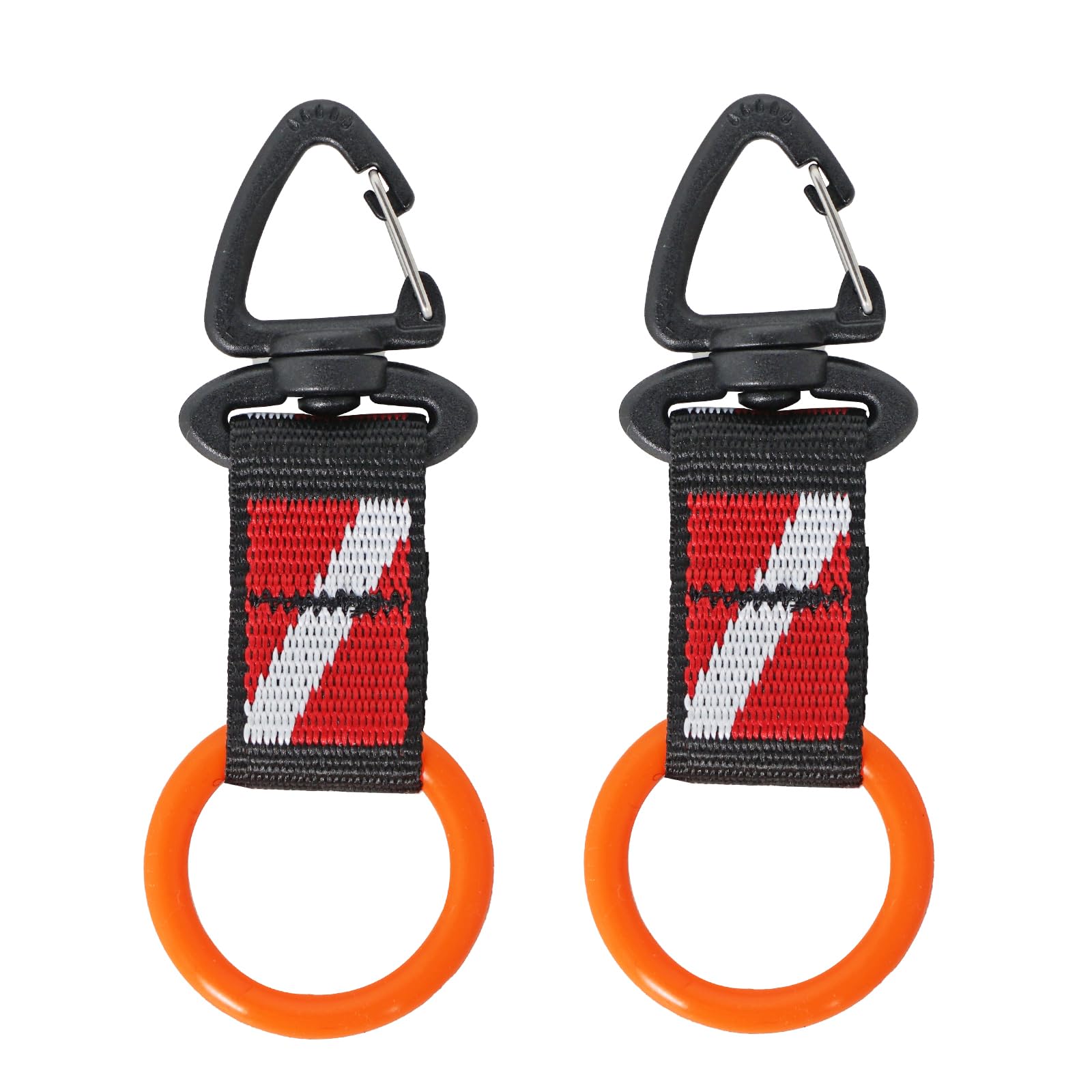 JUSTOOP Scuba Octopus Mouthpiece Holder,Silicone Dive Octopus Mouthpiece Keeper for 2nd Stage Regulator Octopus Retainer with Spring Clip Dive-Down Flag Webbing Keeper for Scuba Diving,2 PCS,Orange