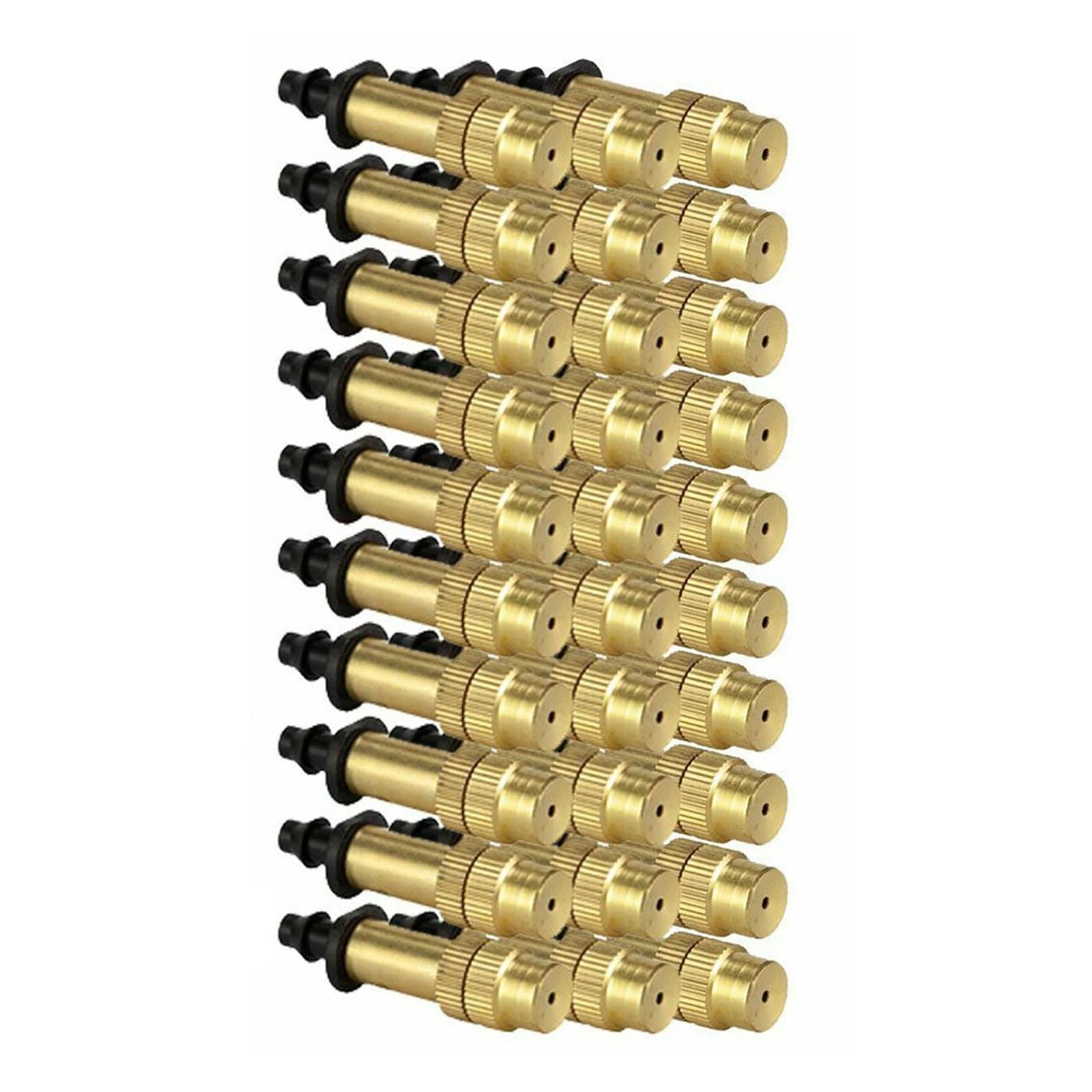 BNGDFDGH 10/30pcs Adjustable Misting Nozzle Garden Patio Water Mister Brass Spray Sprinkler Irrigation Atomization Single(30PCS)