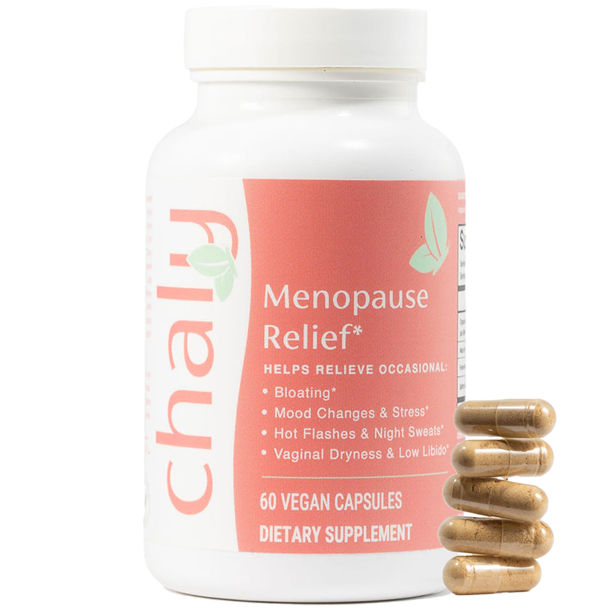 Chaly Menopause Supplements for Women with Ashwagandha KSM 66 and Saffron Hot Flash Bloating Libido Vaginal Dryness Stress