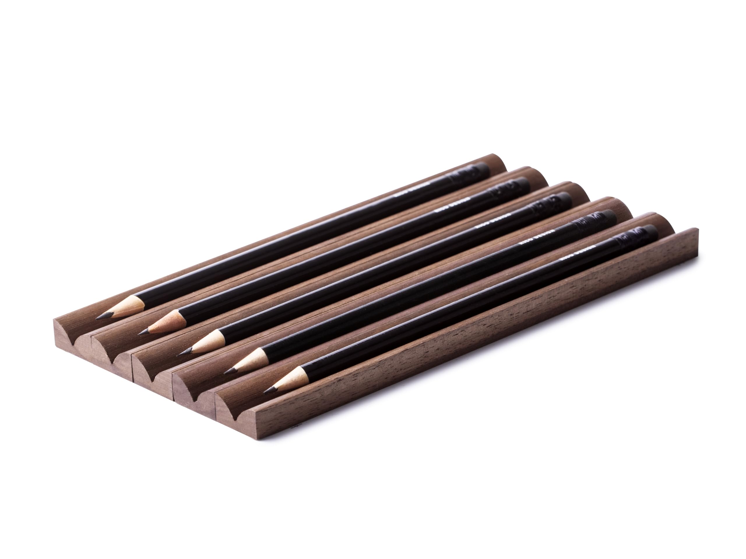 Oakywood - Stifthalter Holz - Stiftständer, Stift Organizer, Pen Display Holder Stand - für Kugelschreiber und Schreibgeräte - Desktop-Organizer für Büro, Schule, Zuhause - 5er-Satz - Walnuss