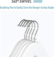 Vista 5 de TOPIA HANGER Perchas de madera para trajes con clips de metal ajustables (paquete de 10), perchas de madera lisa maciza, gancho giratorio de 360
