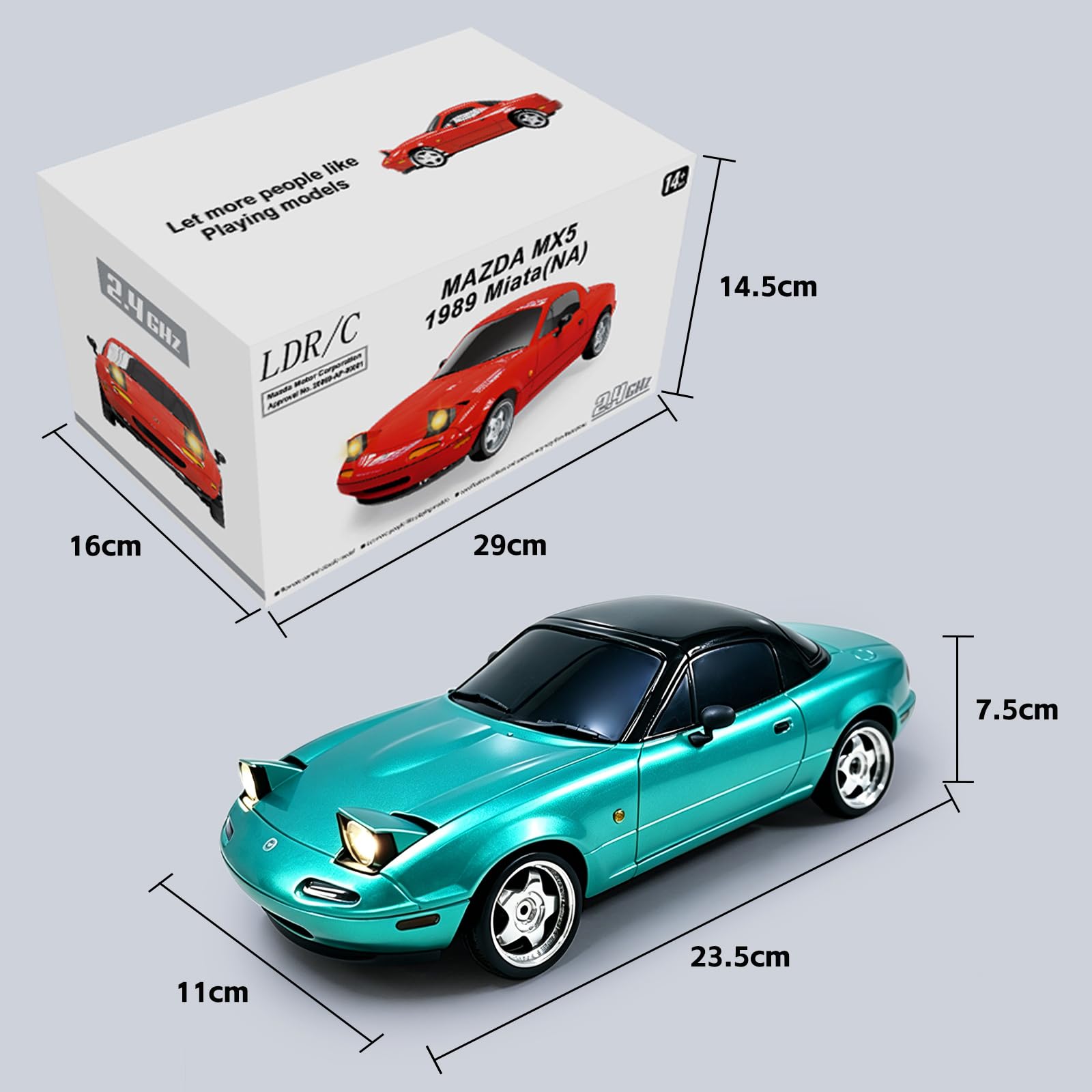 Amazon.com: LEOSO LD1804 1/18 RWD Mazda MX-5 RC Drift Car Blue
