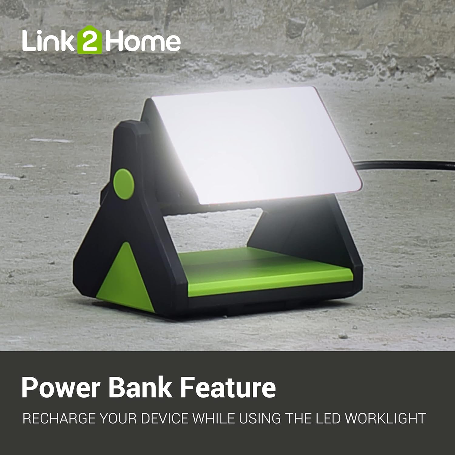 Link2Home 30W LED Work Light showing power bank feature