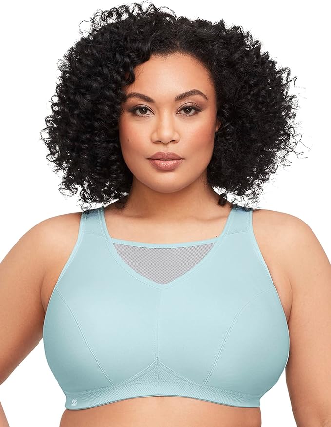 Glamorise Women's Full Figure No Bounce Plus Size Camisole Wirefree Back Close Sports Bra