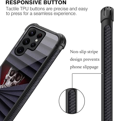 Miniatura 6 de CARLOCA Funda compatible con Samsung Galaxy S22 Ultra, divertido diseño gráfico de identidad de calavera Voyeur, a prueba de golpes, antiarañazos,