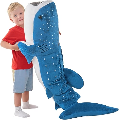Miniatura 10 de 47 cm Tiburón Ballena de Peluche Tiburón Ballena de Peluche para Niños Almohadas de Peluche de Tiburón Ballena Muñeca de Ballena Azul de Peluche