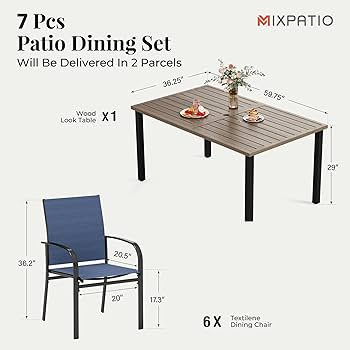 Amazon.co.jp: MIXPATIO アウトドアダイニングセット 7点セット