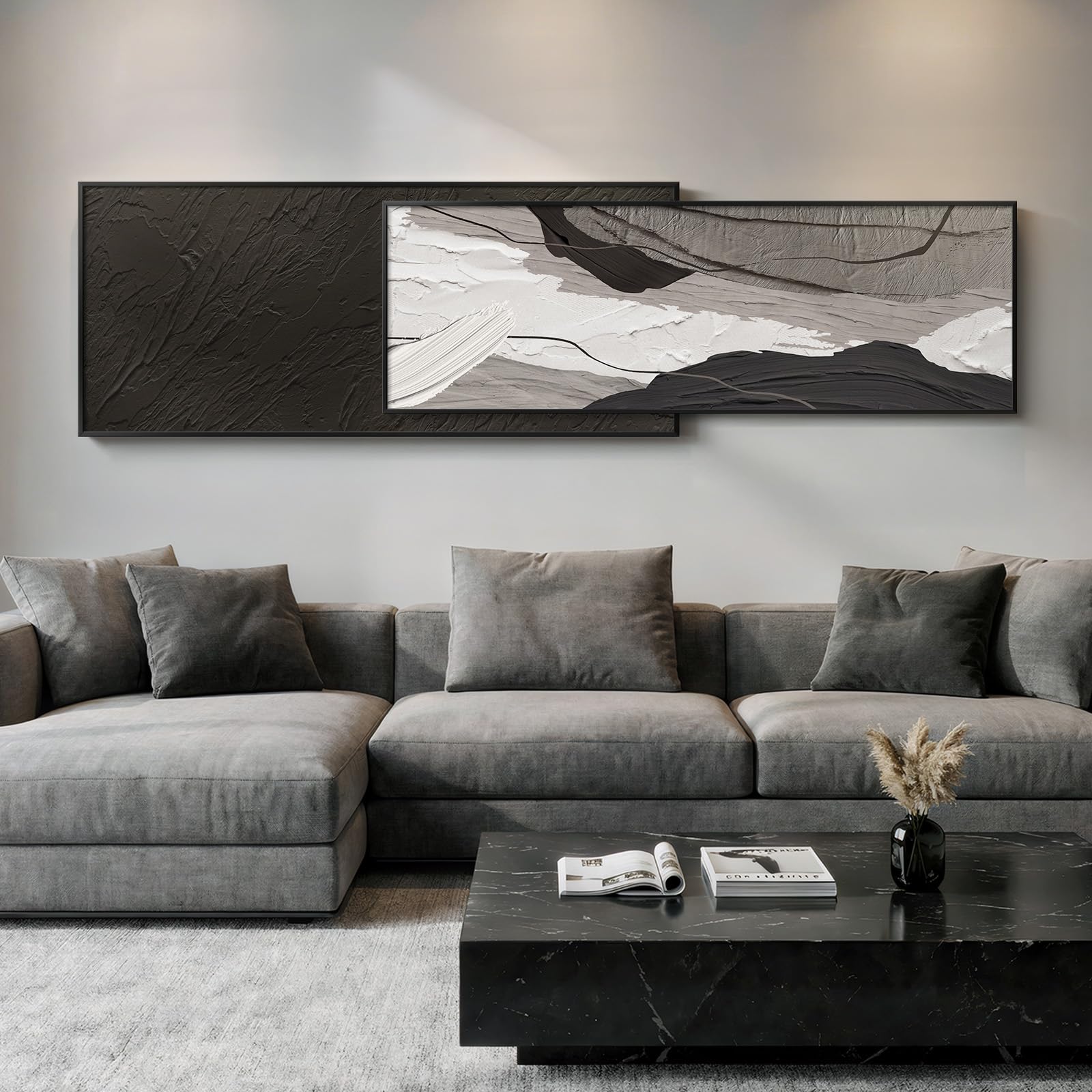 Photo 1 of Cuspin Black and White Abstract Framed Wall Art