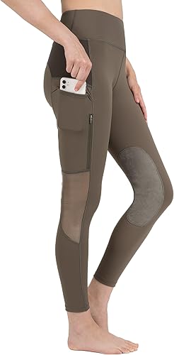 Miniatura 2 de FitsT4 - Mallas de equitación para mujer con bolsillos con cremallera, parche en la rodilla, malla de enfriamiento, pantalones ecuestres para la