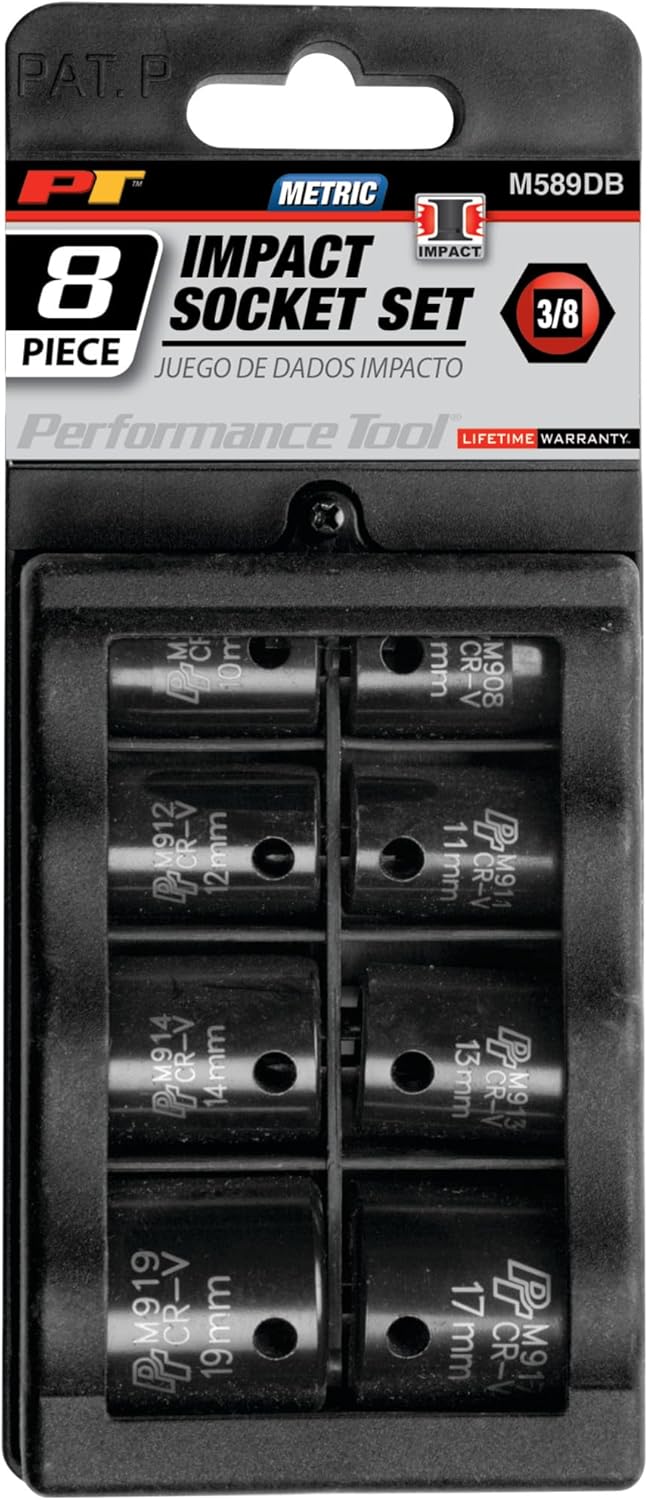 Performance Tool M589DB 8pc 3/8-Inch Drive MET Impact Socket Set