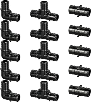 15pcs 3/4" Poly PPSU Barb Crimp PEX Fittings, No Lead
