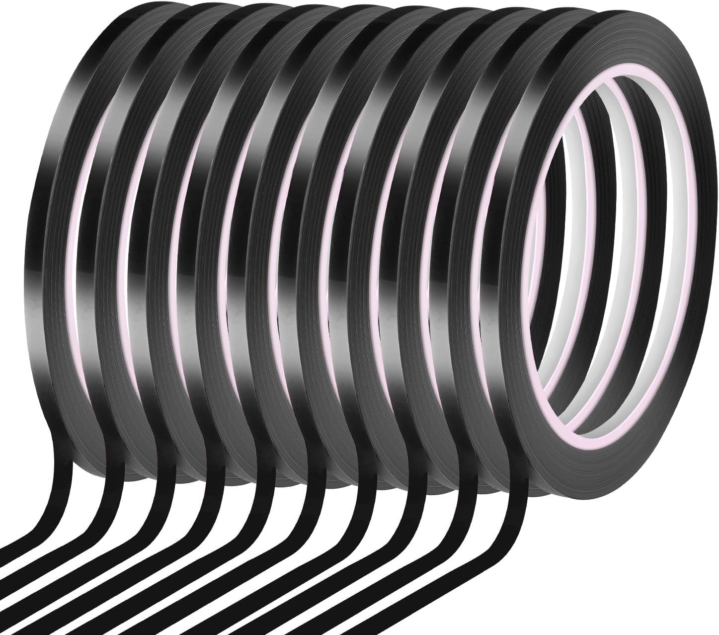 10 Rolls 1/8" Whiteboard Tape Self-Adhesive Vinyl Tape for Pinstripe Dry Erase Board Tapes Lines, 131 Feet Long per roll