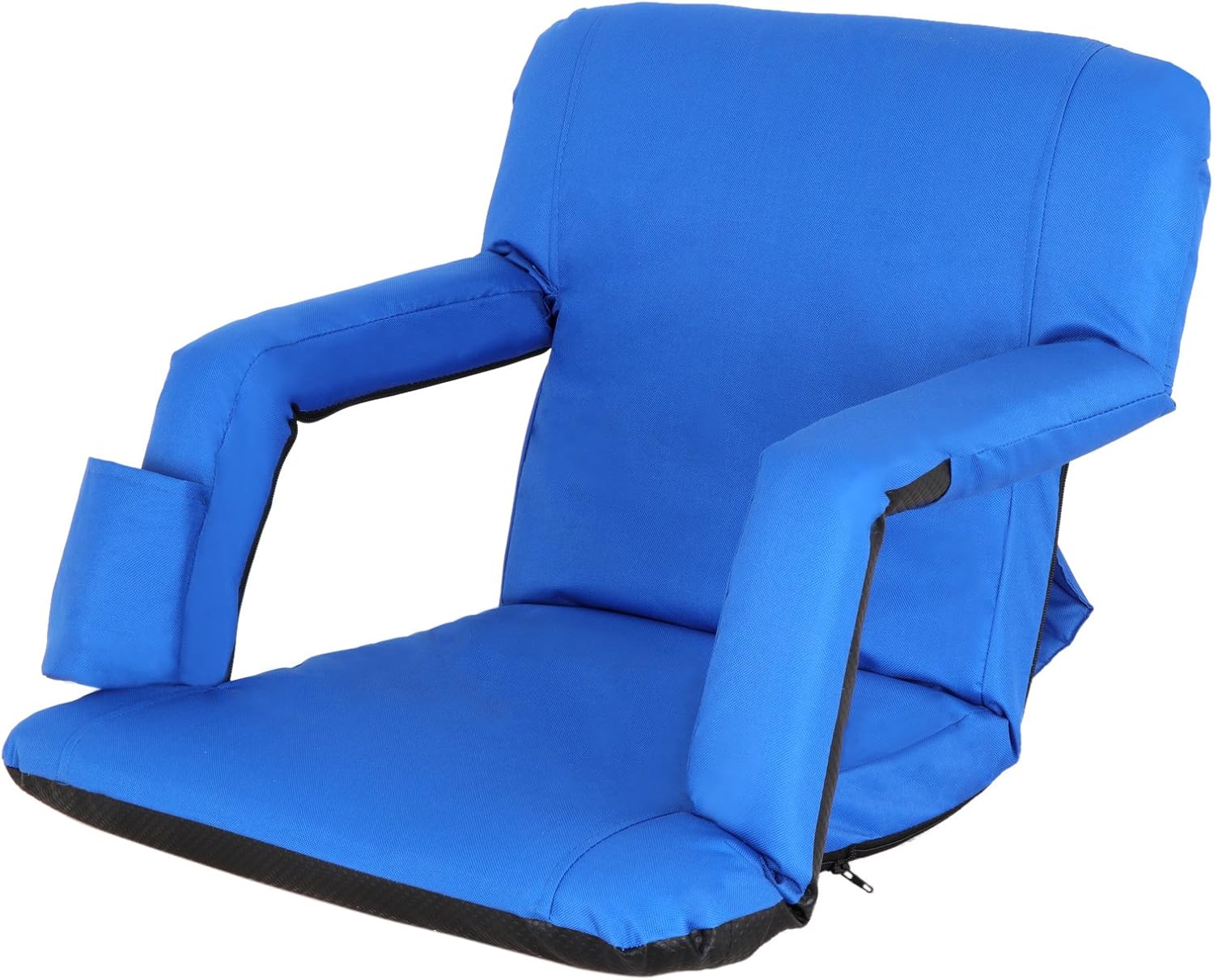 Smartxchoices Stadium Seat Chair Bleacher Seats 5-Reclining Positions Padded with Back Support, Cushion, Arms, Pocket Portable Folding Seat with Shoulder Straps