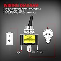 Vista 5 de DaierTek Interruptor de palanca con luz LED azul de 12 V, 30 amperios, 12 voltios, interruptor de palanca SPST ON Off 2 posiciones 3pin