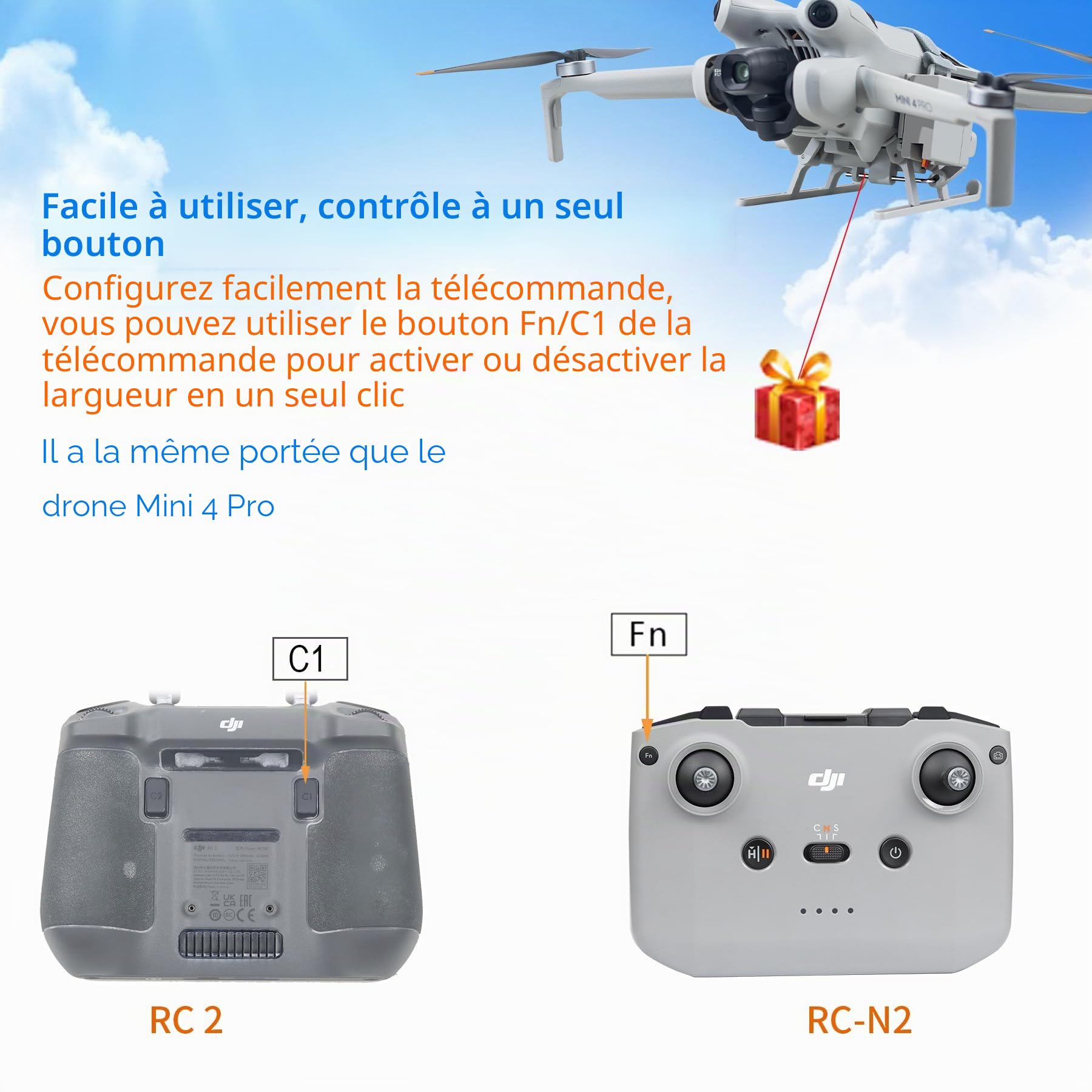 Système de libération et de chute pour drone DJI Mini 4 Pro, kit de libération d'hameçon de pêche Droper, accessoires de livraison de charge utile