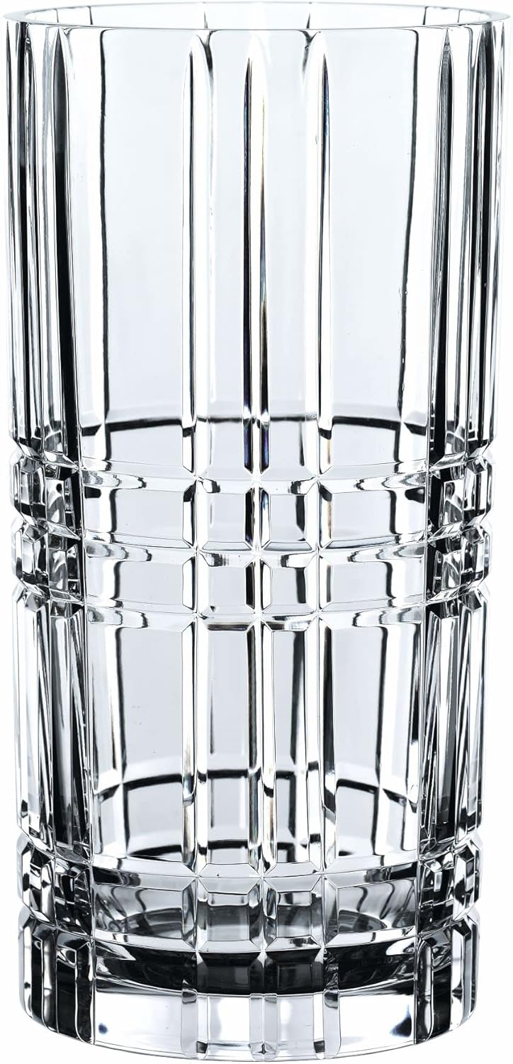 Nachtmann Square Collection, 11" Glass Vase, Modern Geometric Design, Bavarian Crystal, Clear, Dishwasher Safe