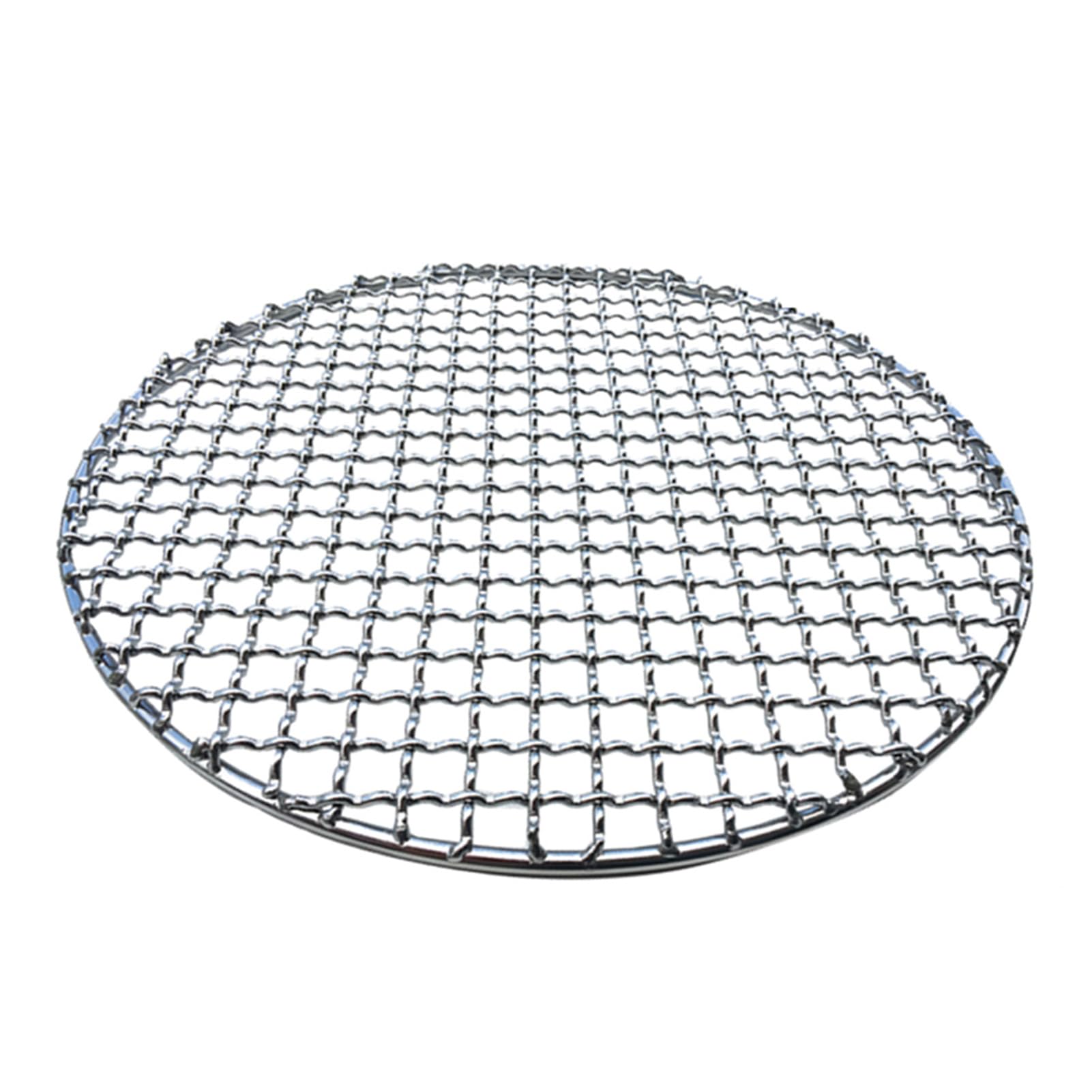 Napacoh Round BBQ Grill Mesh, Steel Mesh Barbecue Net, Multi-Purpose Barbecue Racks Tray Stainless Steel Cross Wire Round Steaming Cooling Rack (33 cm)
