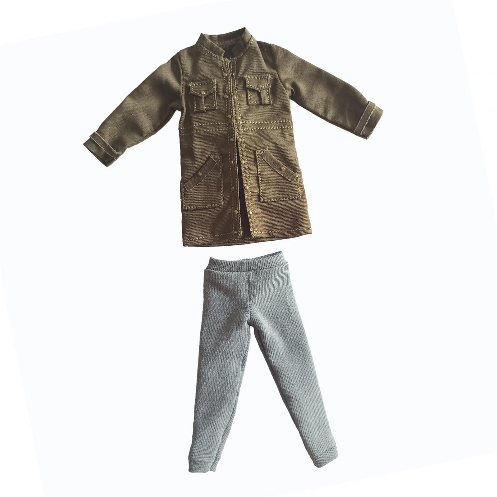Pegciuho Trench Coat 1/12 Scale Pants Action Figure Clothes Cloth Material Outfit for Collectors Customizers Suitable for Gift Giving Home Decoration