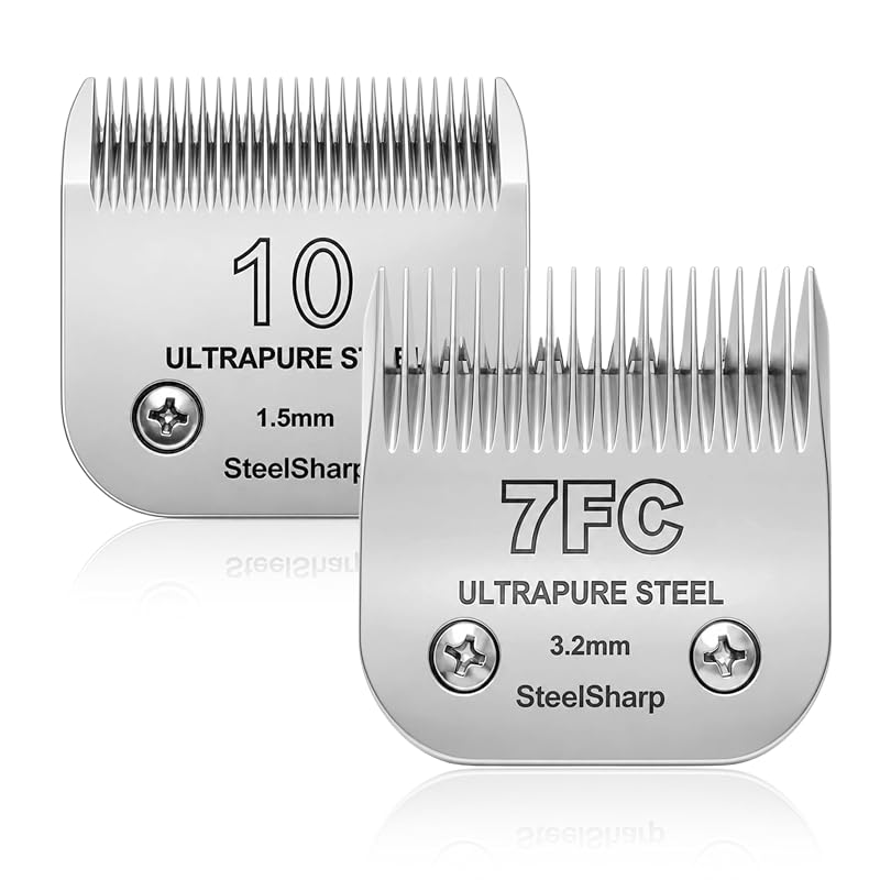 Lâmina de reposição para máquina de tosa de cães em aço inoxidável SteelSharp 10#7FC