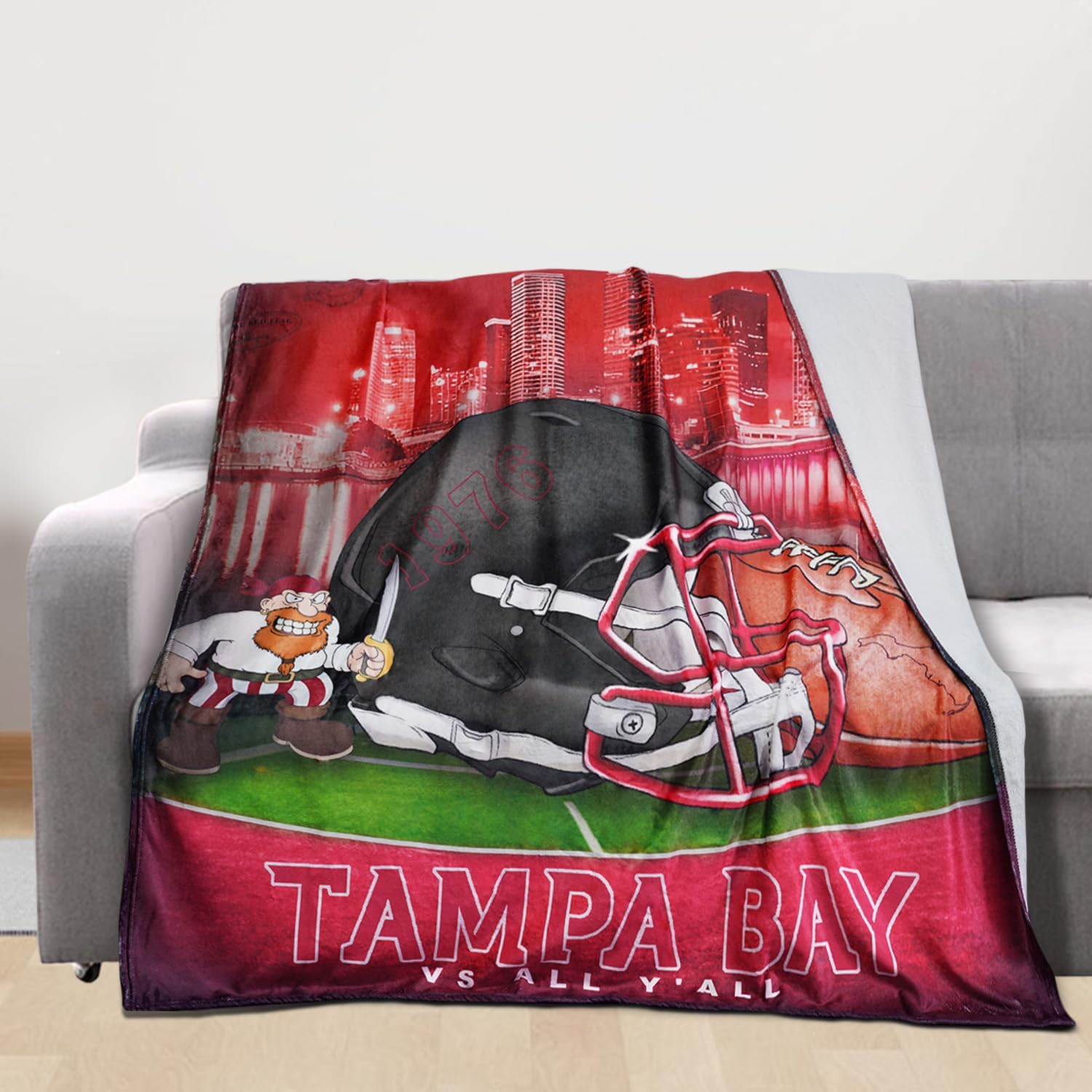 Tampa Bay City Classic Throw Blanket for Football Fans