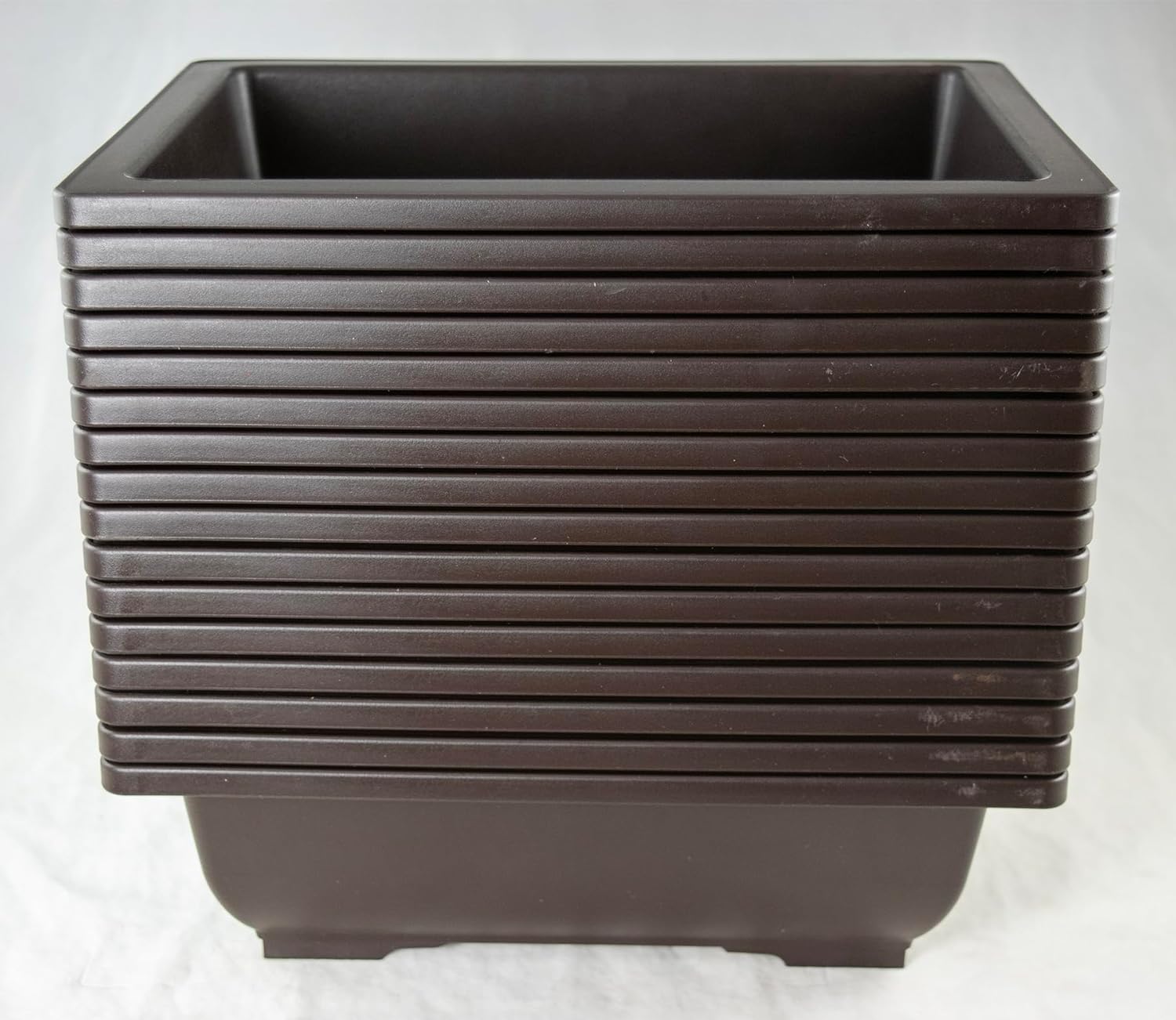 Yubonzai Rectangular Dark Brown Plastic Bonsai Training Pot, Cactus & Succulent Planter - 10"x 7.5"x 3" (16)