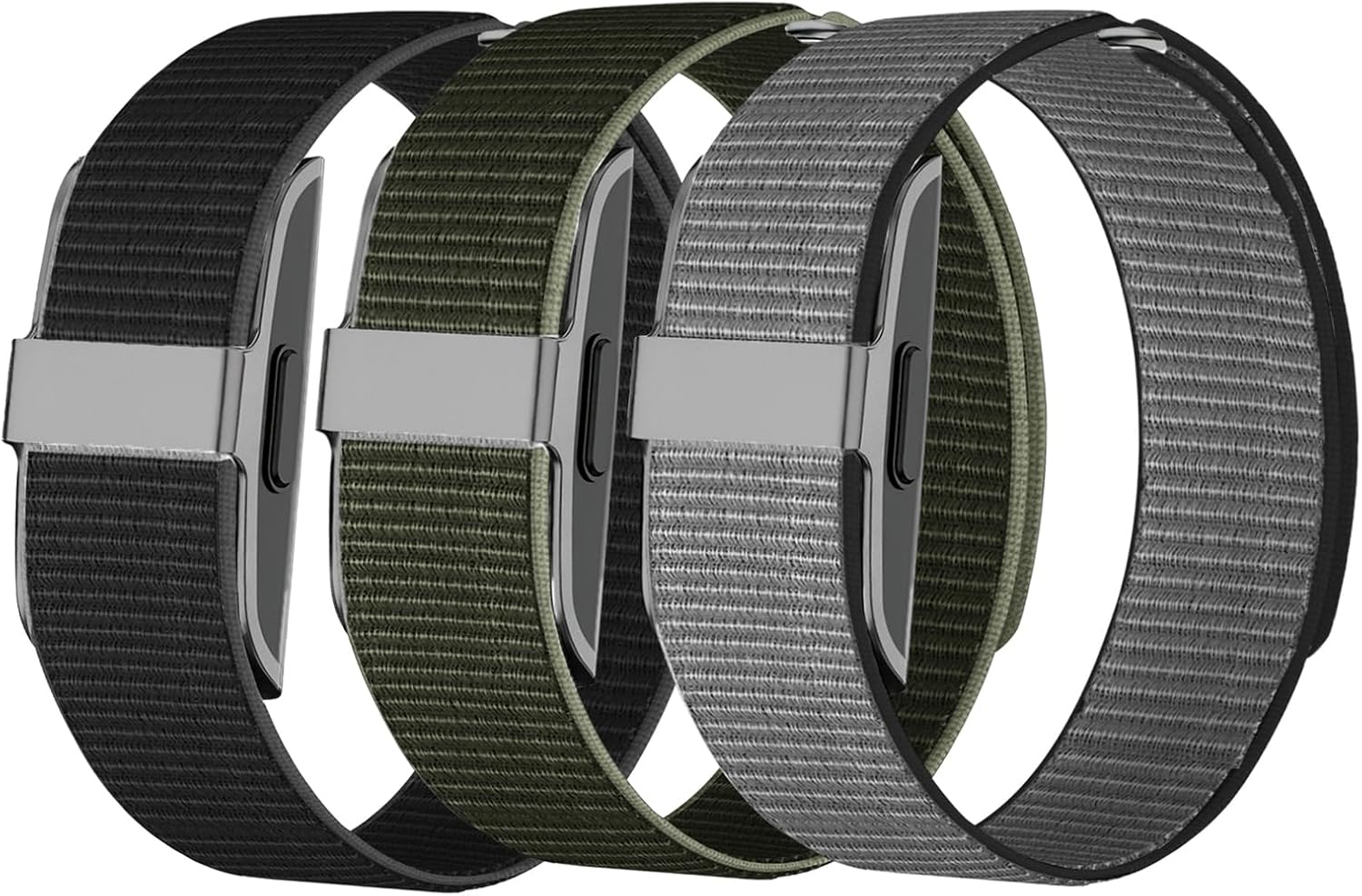 6 Pack Nylon Loop Wristband Compatible with Hume Band Replacement 1.0, Hook and Loop Breathable Soft Strap for Fitness Tracker Women Men
