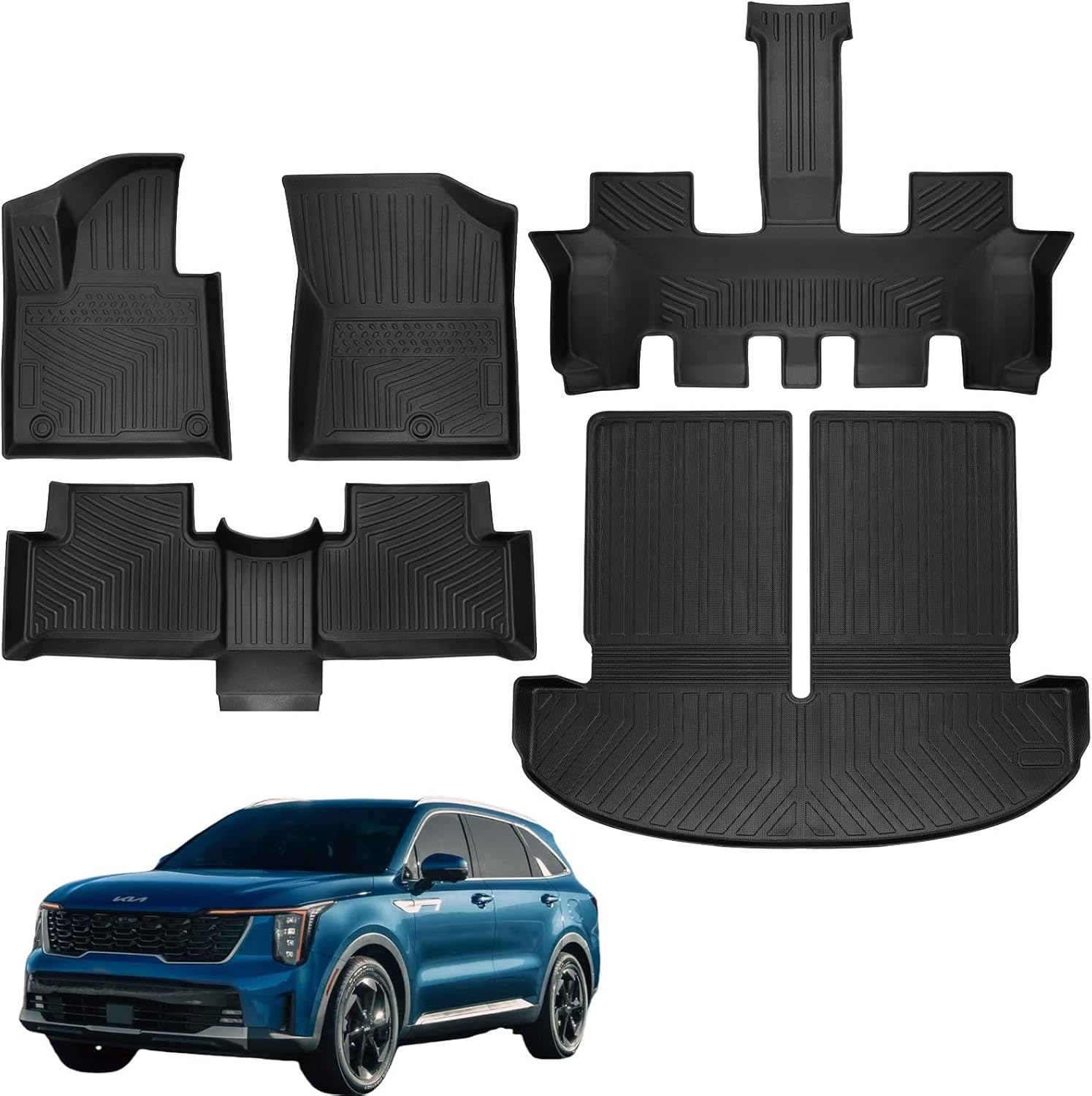 Kia Sorento Rubber Floor Mats Amazon.com: Auxko All Weather Floor Mats