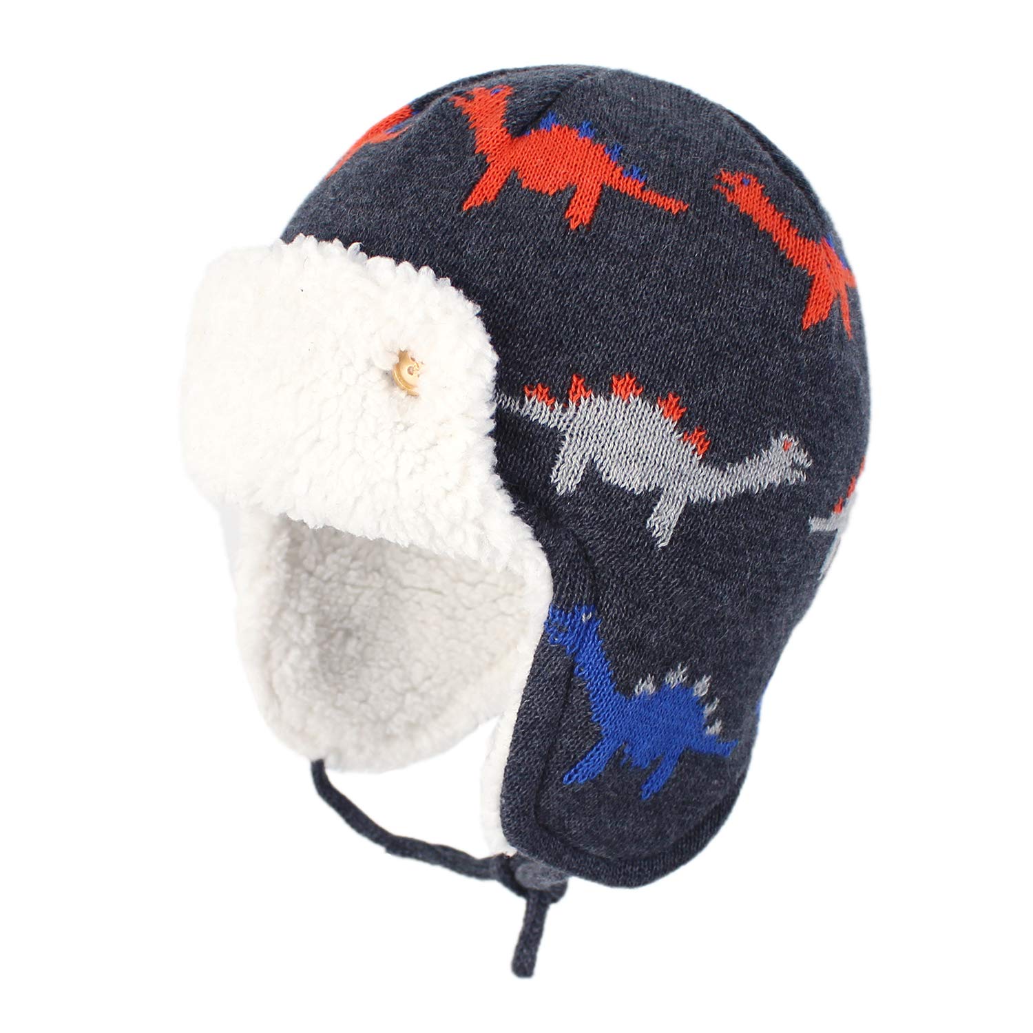 GajaousBaby Boys Girls Winter Animals Earflap Beanie Hat Kids Infant Dinosaur Fox Pattern Fleece Lining Warm Hat