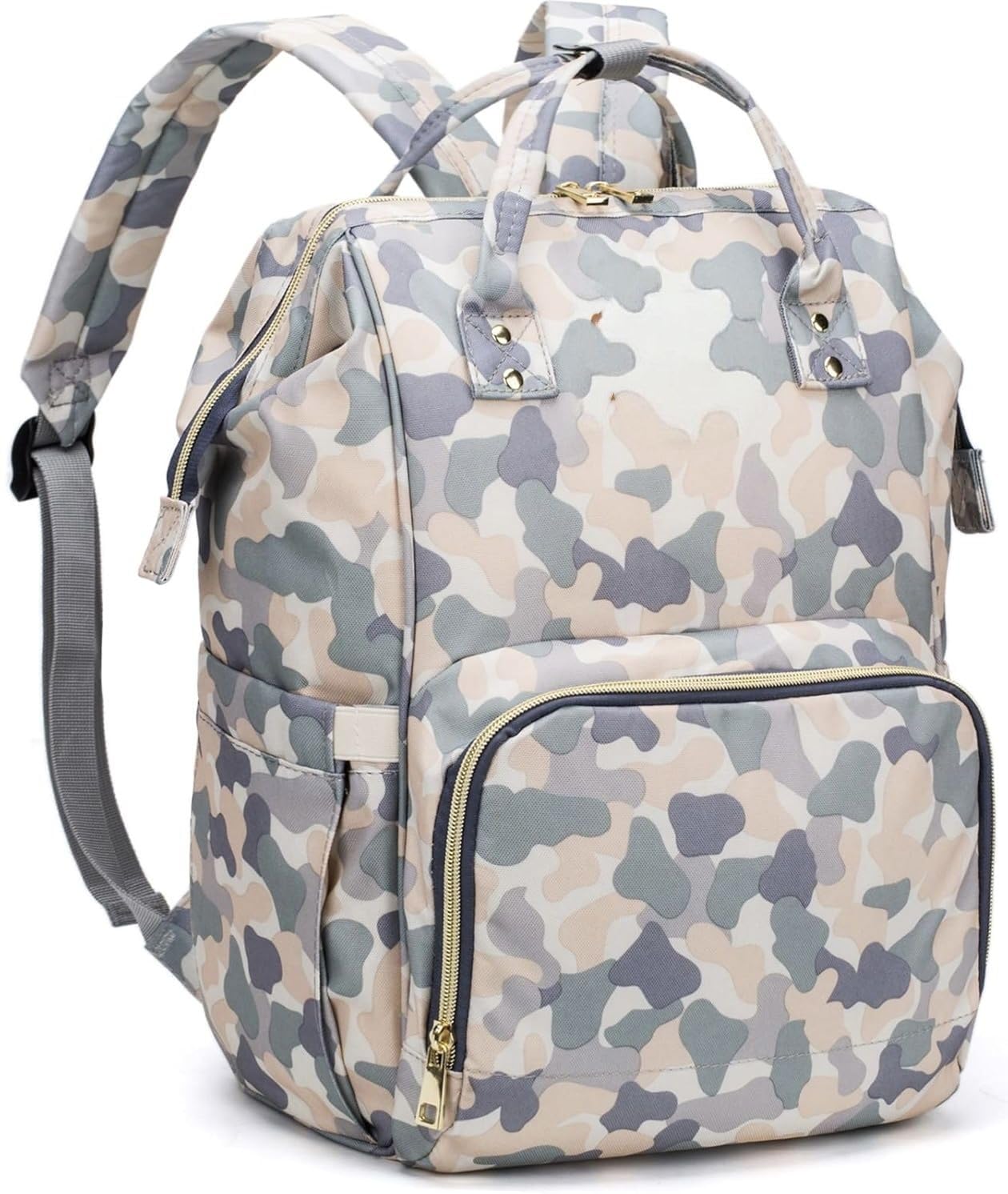 Baby Diaper Bag with 12 Spacious Pockets | Lightweight Travel Diaper Organizer for Newborn Essentials | Soft Comfortable Fabric Printed Multicolour Bag for Moms and Dads (Multicolor)