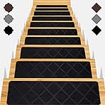 Stair Treads for Wooden Steps 15pcs - 8x30in Carpet Stairs Runner Indoor Non-Slip Stair Mats for Kids Elders and Pets