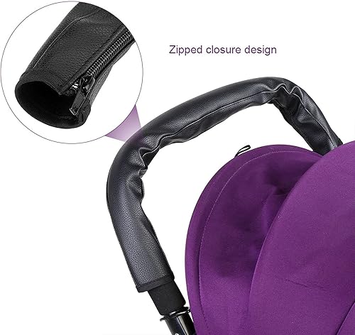 Miniatura 5 de Funda para manija de cochecito de bebé, fundas de cuero para reposabrazos de espuma para cochecito, funda universal para manillar, barra de agarre