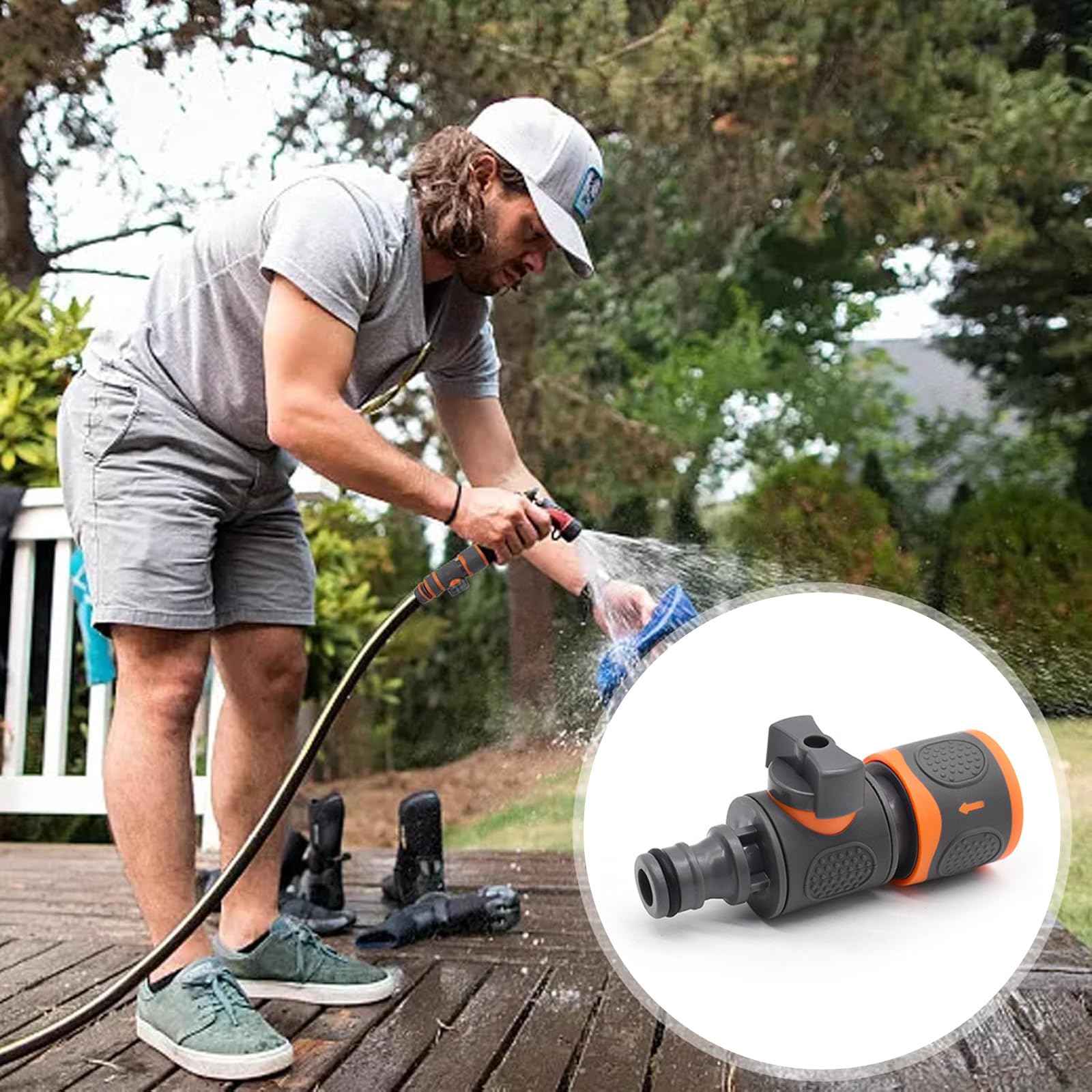 4er-Set Garten-Schlauch-Kupplungen Mit Absperrventil & Regulierfunktion – Passt Auf 1/2 Zoll Schläuche, Perfekt Zum Wasser Sparen & Bewässern