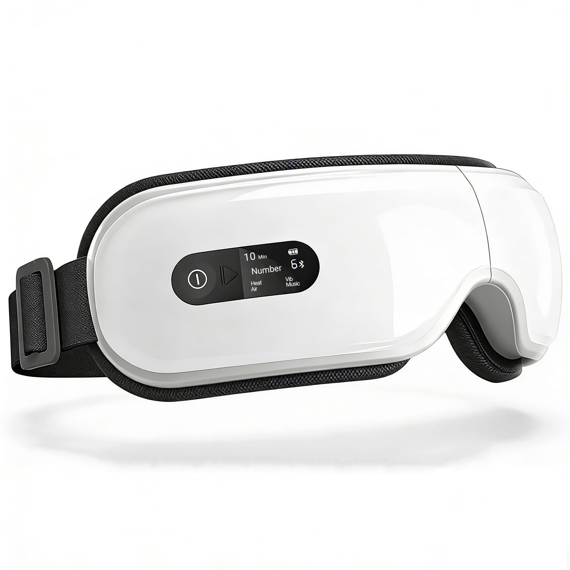 Eye Massager with Heat & Vibration, Electric Heated Eye Mask for Dry Eyes, Migraine Relief, 6 Modes Bluetooth Sleep Mask, LCD Display, 180° Foldable Eye Mask for Relaxation, Gifts for Men, Women, Mom,