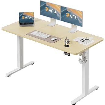 H henverstellbarer Schreibtisch 140 x 60 cm Schreibtisch H henverstellbar Elektrisch mit Memory Funktion Stehpult Verstellbarer Tisch Computertisch f r B ro Standing Desk Beige