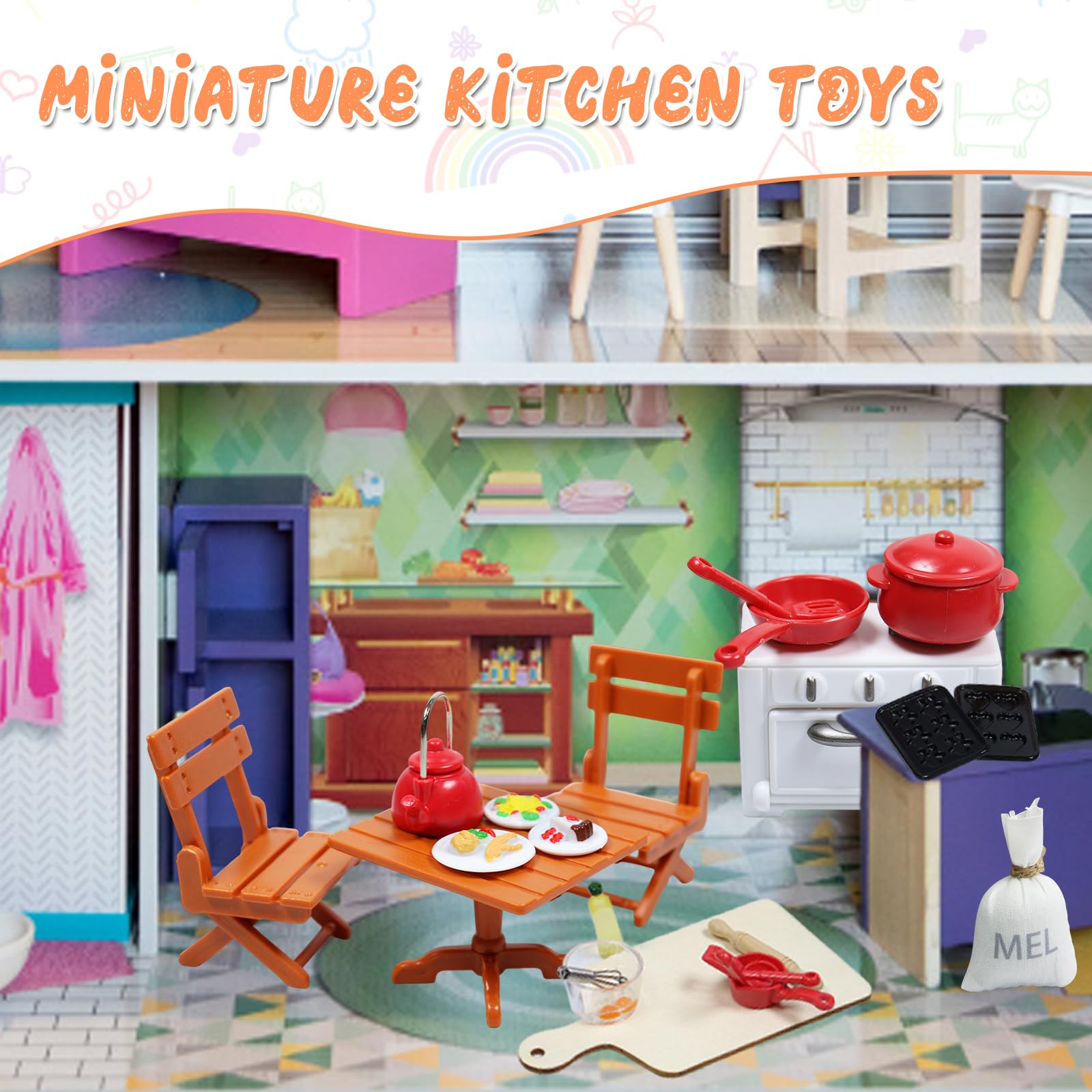 24-teiliges Miniatur-Wichtel-Zubehör Für Puppenhäuser – 1:12 Maßstab, Küchen-Set