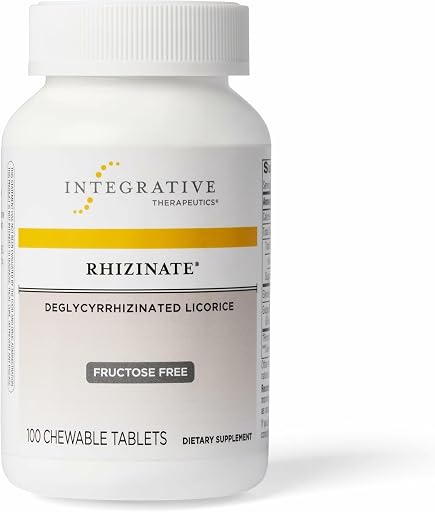 Integrative Therapeutics Rhizinate, Sugarless, 100-Count (ASIN B001IAJW0K), rank #10 by monthly sales volume for 'Licorice Root' on Amazon