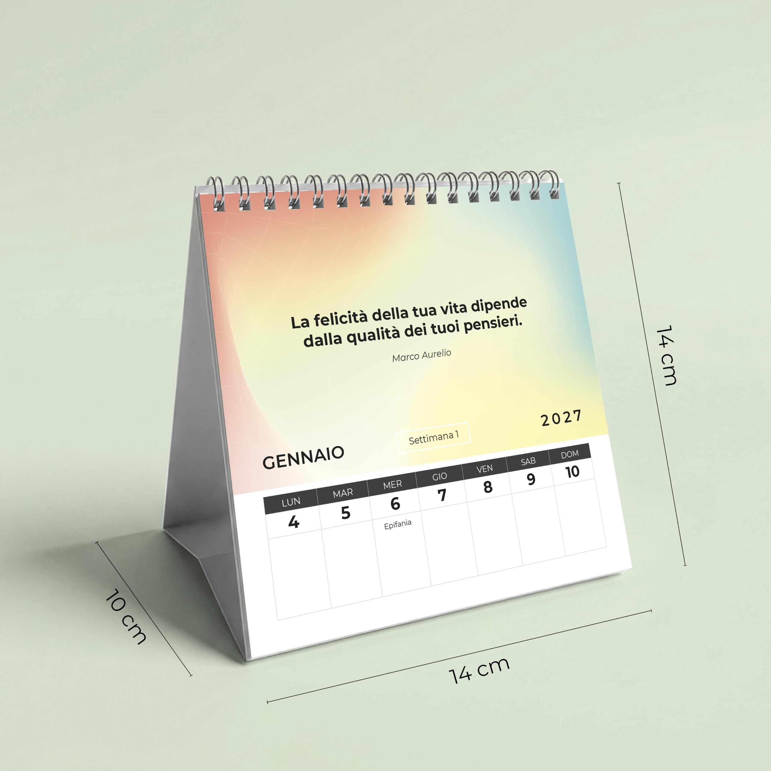 Q&B Grafiche Wochenkalender 2027 für den Schreibtisch mit Spirale | Motivationssprüche und Zitate | Tischkalender für Büro, Zuhause und Arbeitszimmer (2027 | 3 Stück)