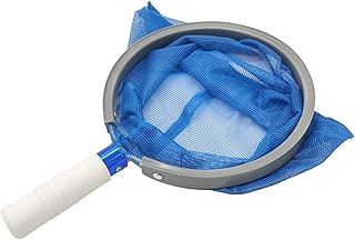 GeKLok Fine Mesh Skimming Pool Net, Swimming Pool Net, Fine Mesh Net, Sturdy Frame Suitable for Spas,Swimming Pool, Hot Tubs,Fish Tank - For Cleaning Pool Leaves and Debris (Blue)