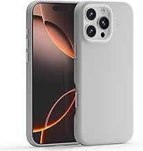 Snap Case MOVAS for iPhone 16 Pro, Compatible with MagSafe, Magnetic Premium Vegan Leather Phone Case with Smooth Feeling, Enduring Color Minimalist 6.3 inch Protective Case, Misty Cove