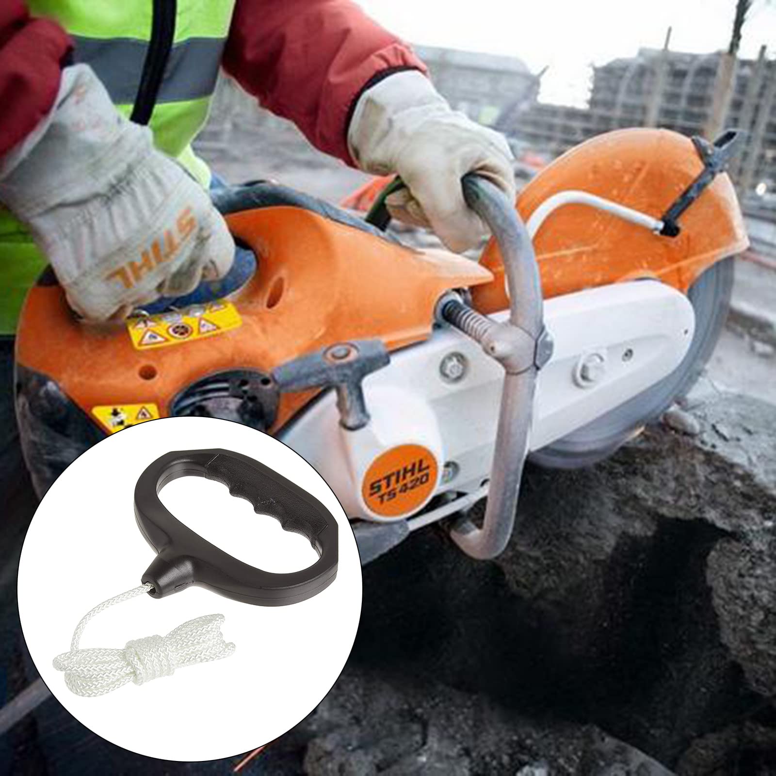 Mango y cuerda de alto rendimiento, mango de arranque y cuerda, multiuso, piezas de repuesto para jardín utilizadas para motores lanzadores de nieve